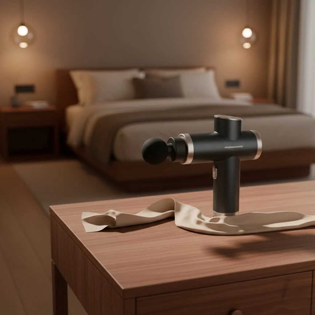 Theragun PRO massage gun with various attachments