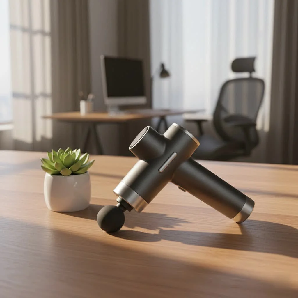 Aerlang massage gun with various attachments