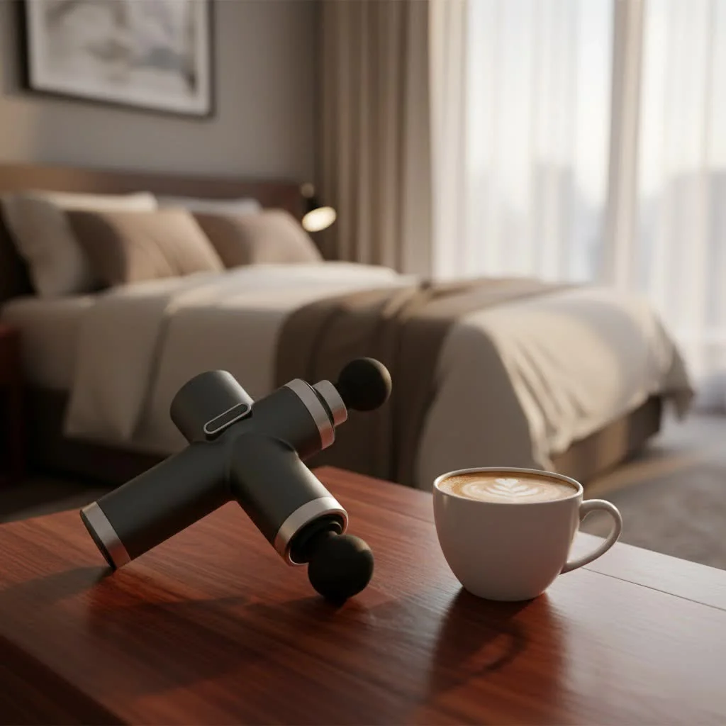 Flyby massage gun for muscle recovery